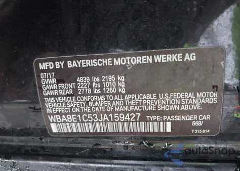 2018 BMW 330E Iperformance z USA, uszkodzony, nr VIN WBA8E1C53JA159427